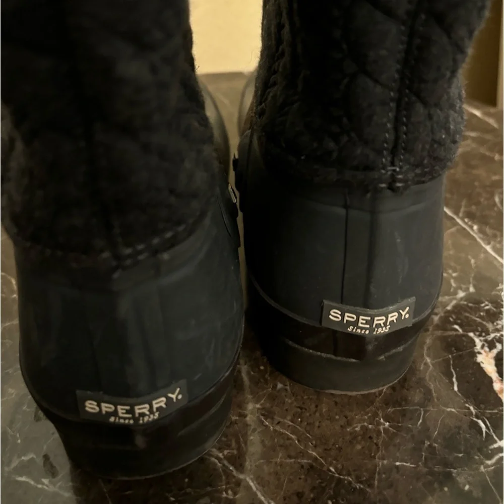 Sperry rubber and cloth winter and rain boots
